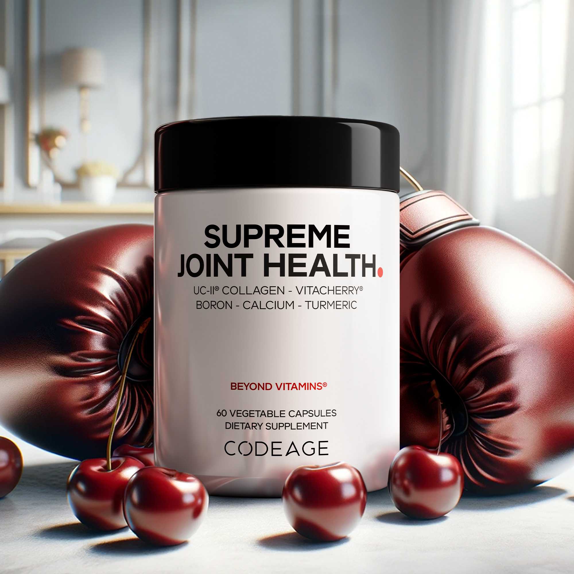 Codeage Supreme Joint Health with Bromelain, Boswellia Serrata & Curcuma Longa, Turmeric, UC-II® Standardized Cartilage with Undenatured Type II Collagen & Vitacherry® Sport Whole Tart Cherry, Hyaluronic Acid & Boron Pills Supplement
