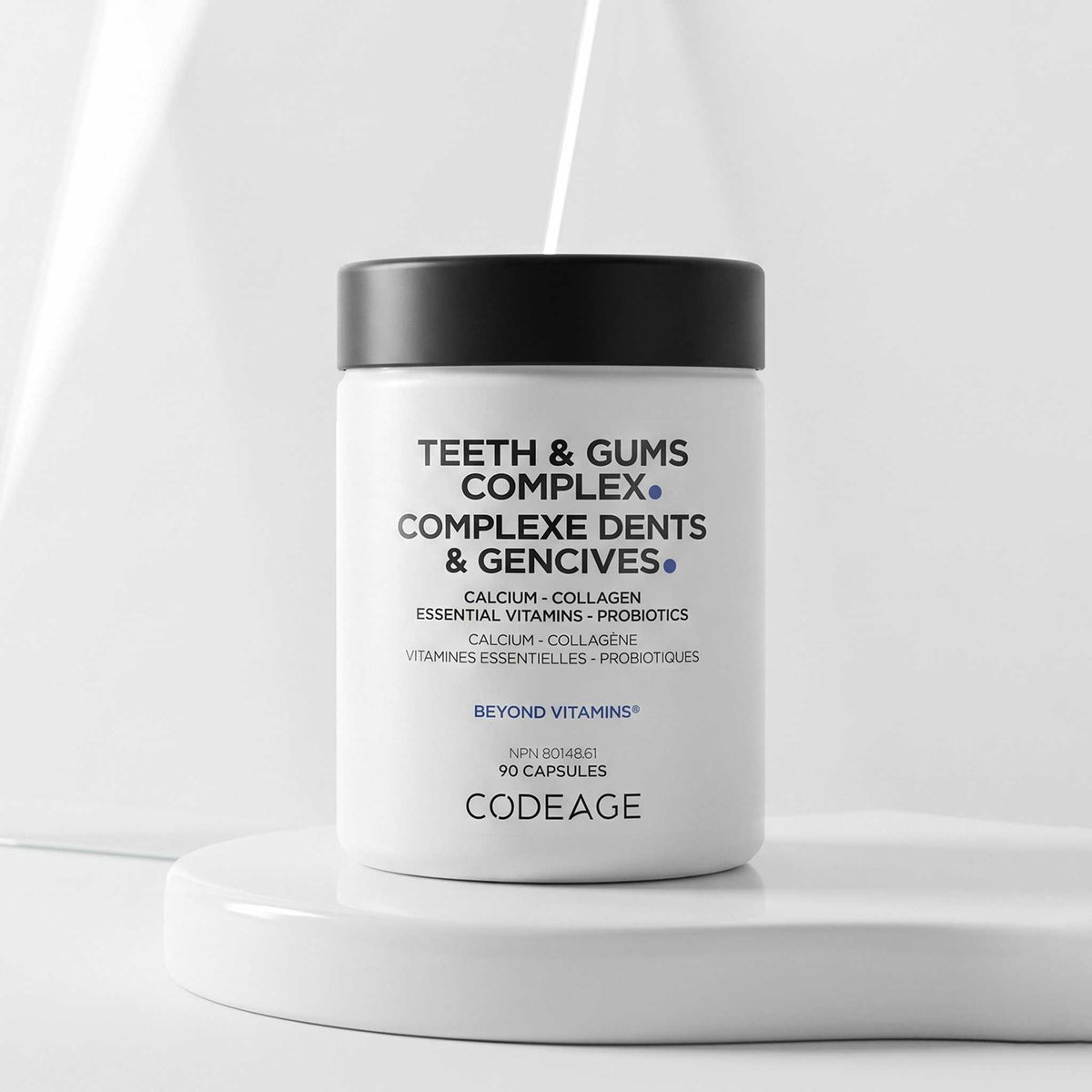 Codeage Teeth & Gums Complex, oral care supplement with calcium, collagen, probiotics, teeth vitamins