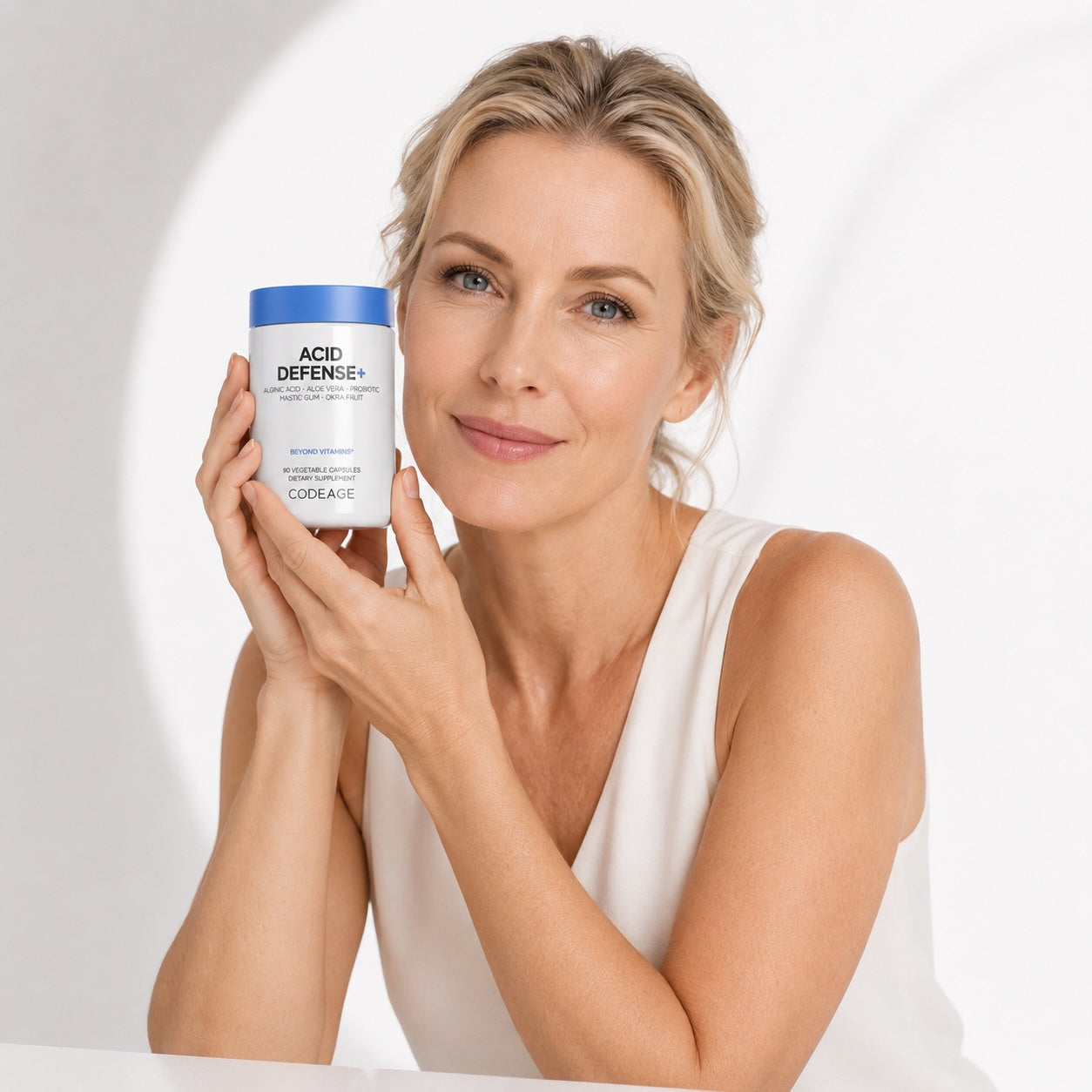 Codeage Acid Defense+ Supplement - Digestion Support with Marshmallow Root, DGL Licorice, Aloe Vera, Probiotics & Alginic Acid 