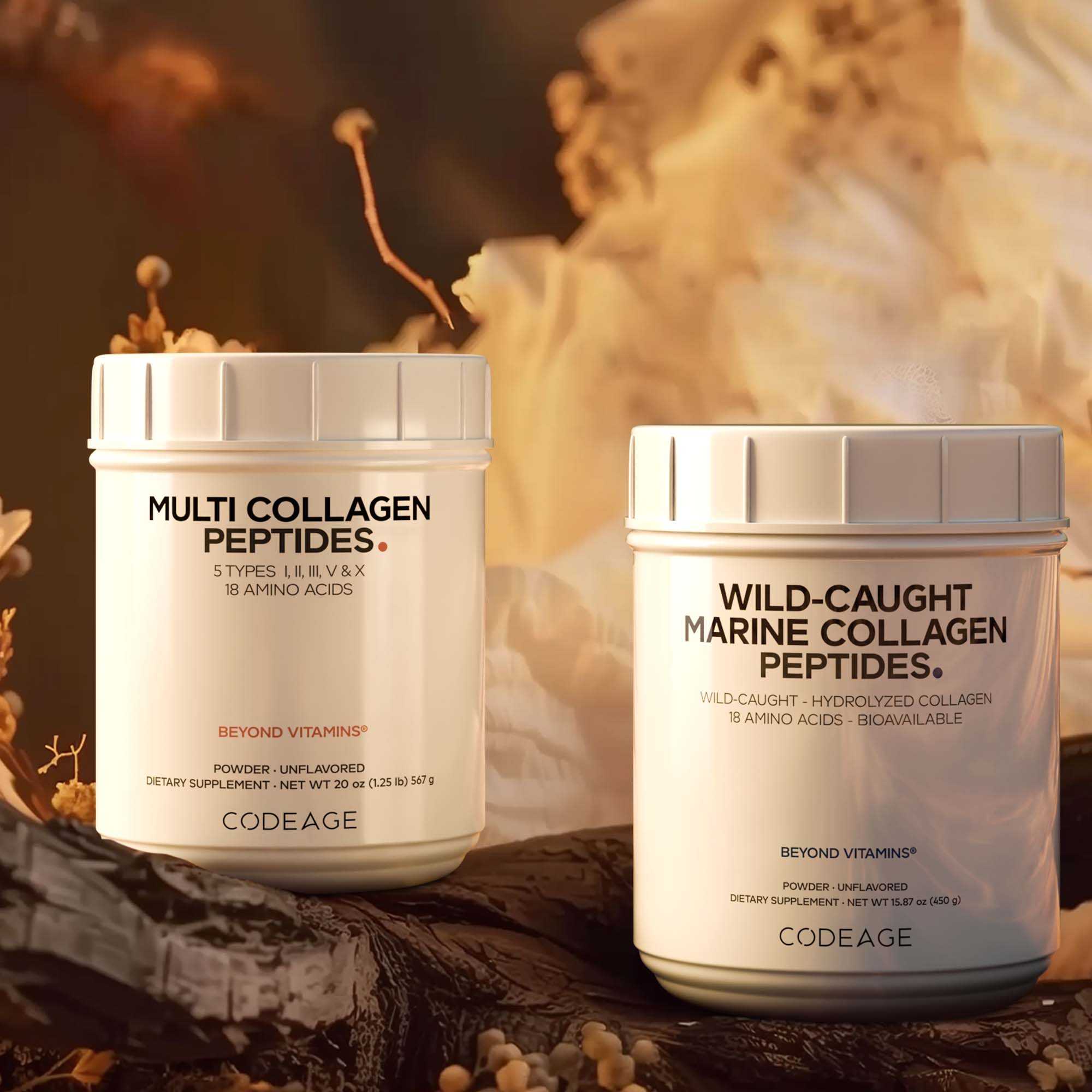 Codeage Wild Caught Biotin Marine Collagen, Vitamin C, Hyaluronic Acid