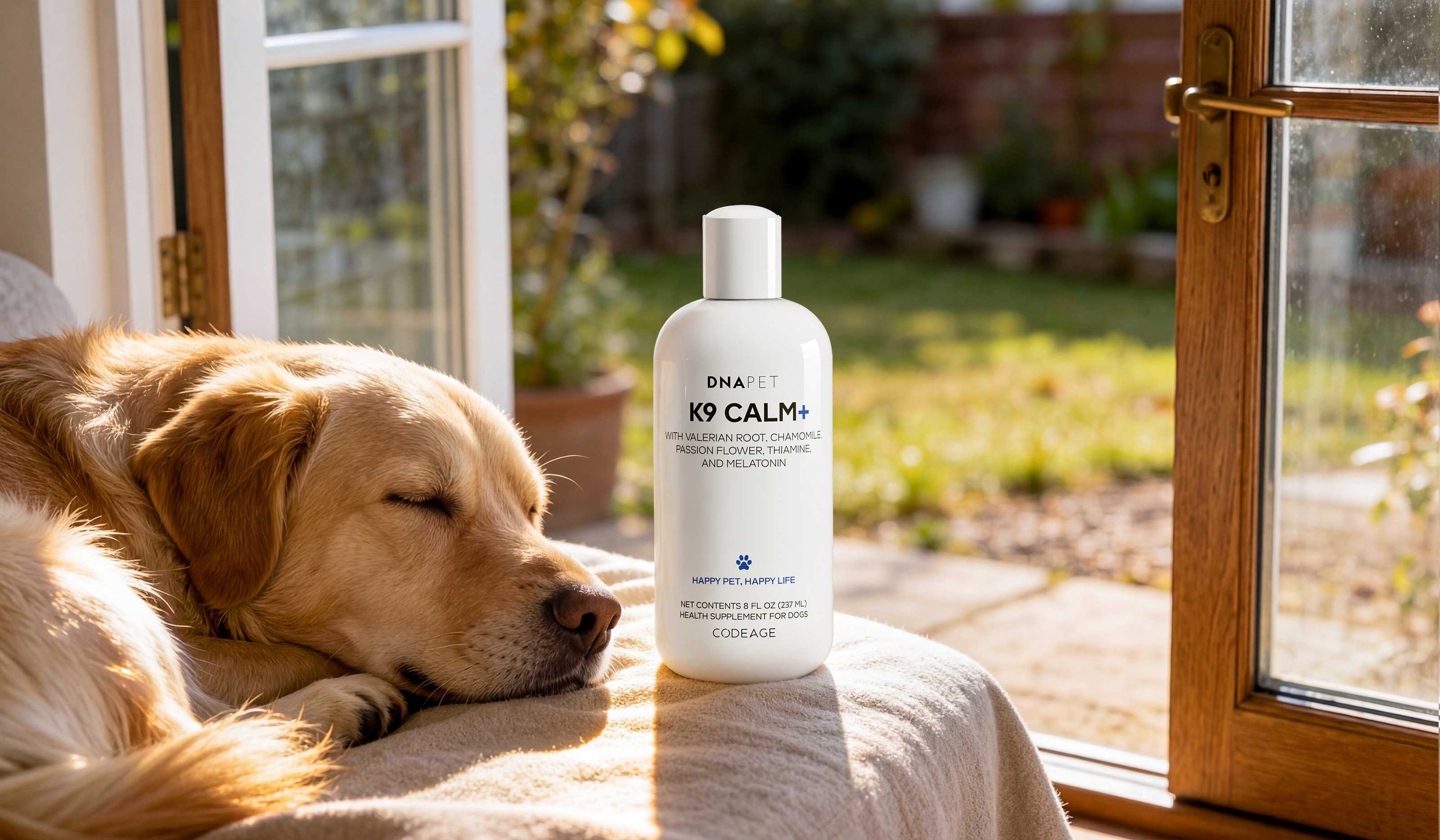 DNA PET K9 Calm+ liquid supplement for dogs 