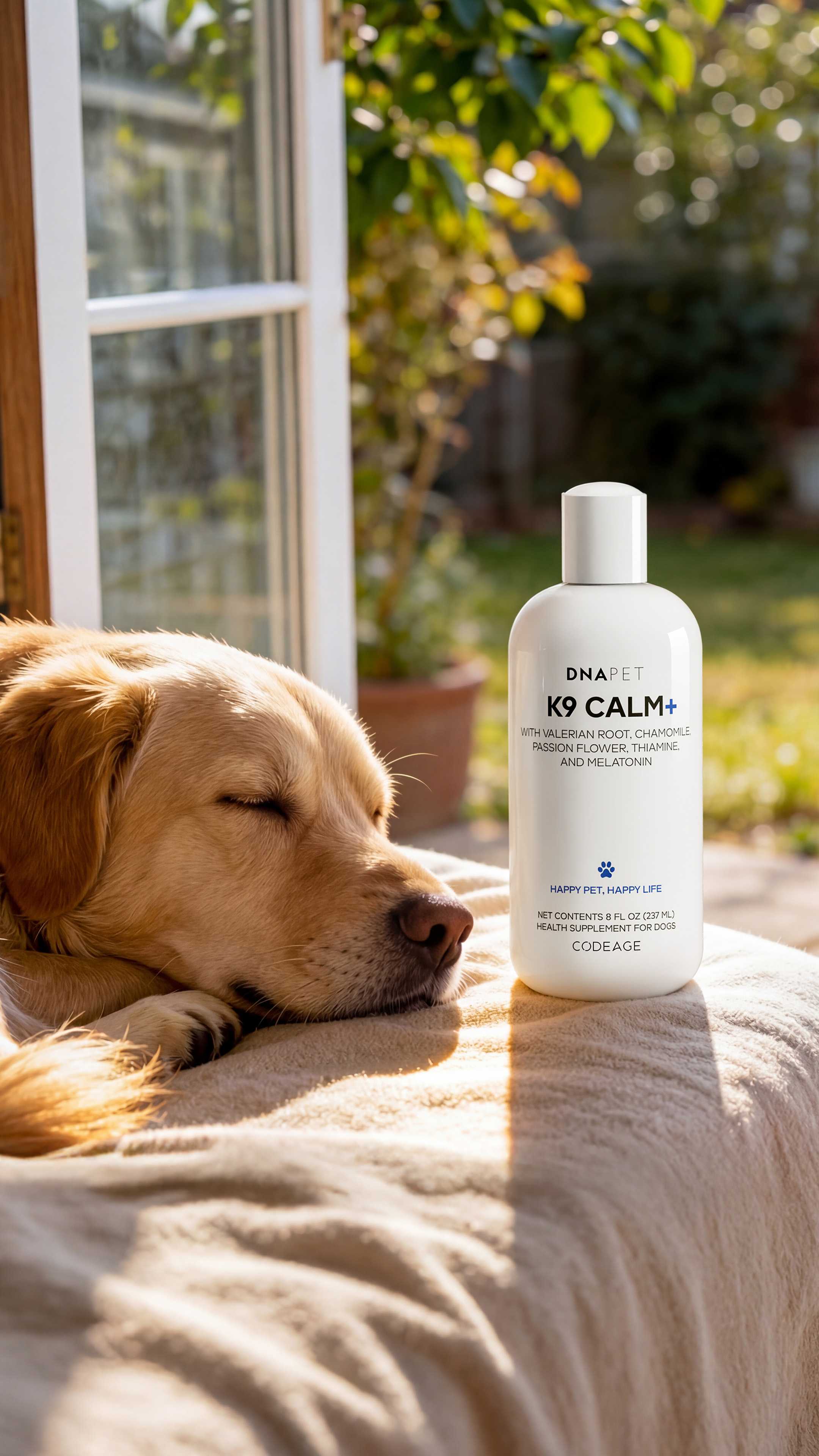 DNA PET K9 Calm+ liquid supplement for dogs 
