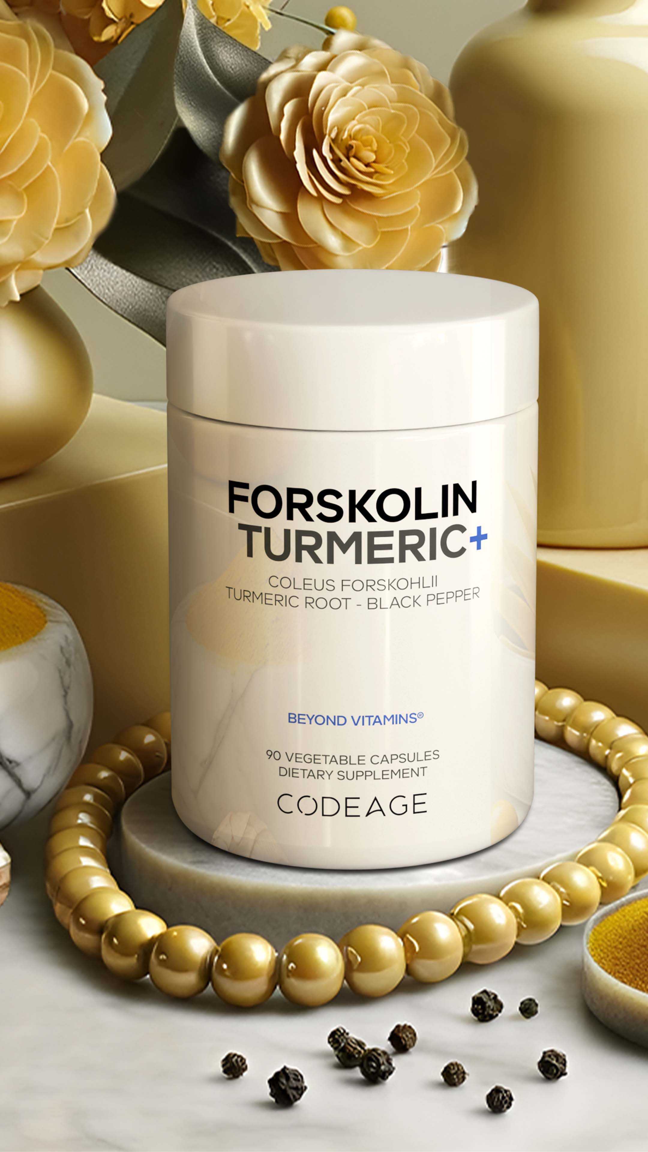 Codeage Forskolin Turmeric, BioPerine® Black Pepper, 95% Curcuminoids