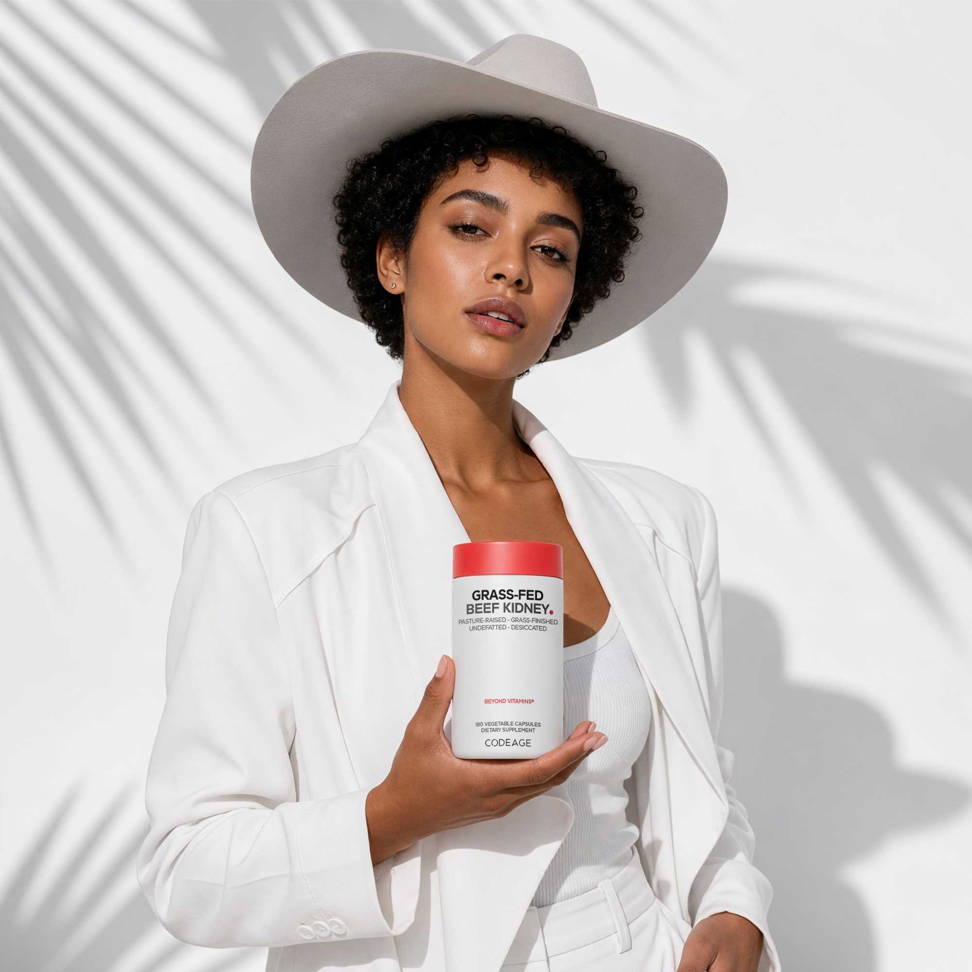Codeage Grass-Fed Beef Kidney Bovine Supplement Woman Portrait