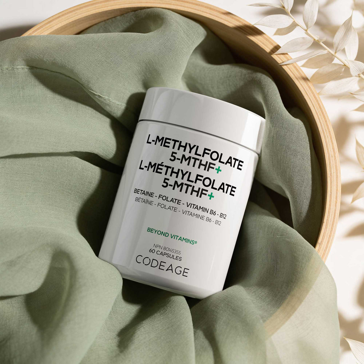 Codeage L-Methylfolate 5-MTHF+ folate complex Vitamin B9, B12, B6 P5P, methylated vitamins. 