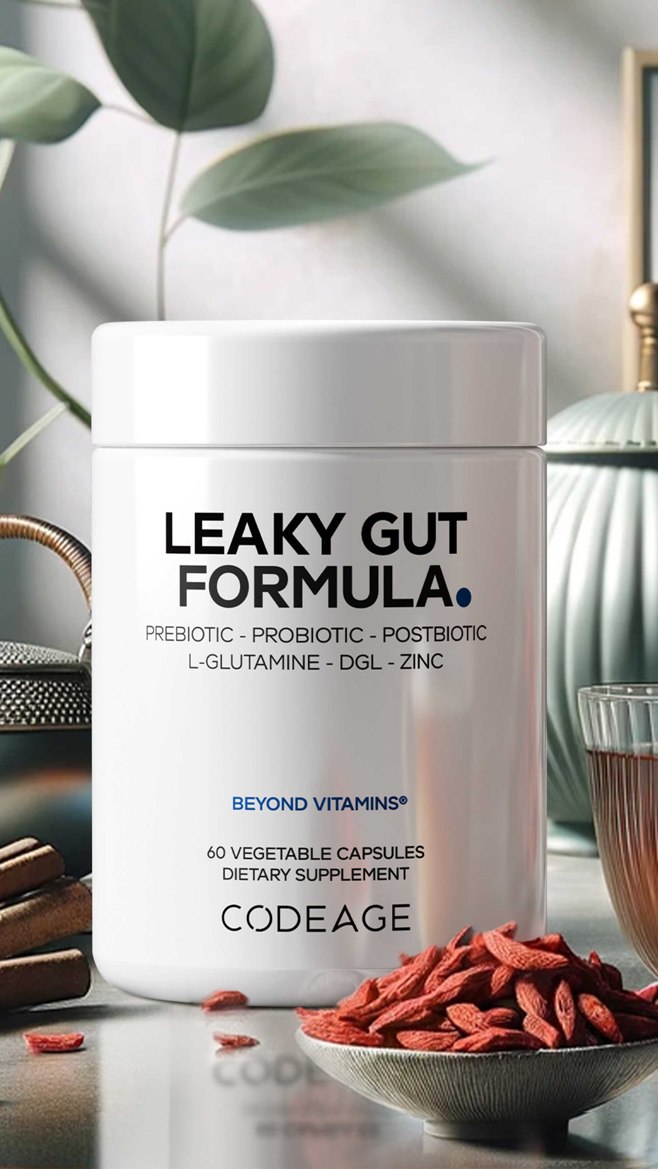 Codeage Leaky Gut N-Acetylglucosamine Berberine Butyric Acid Glutamine Codeage Leaky Gut N-Acetylglucosamine Berberine Butyric Acid Glutamine