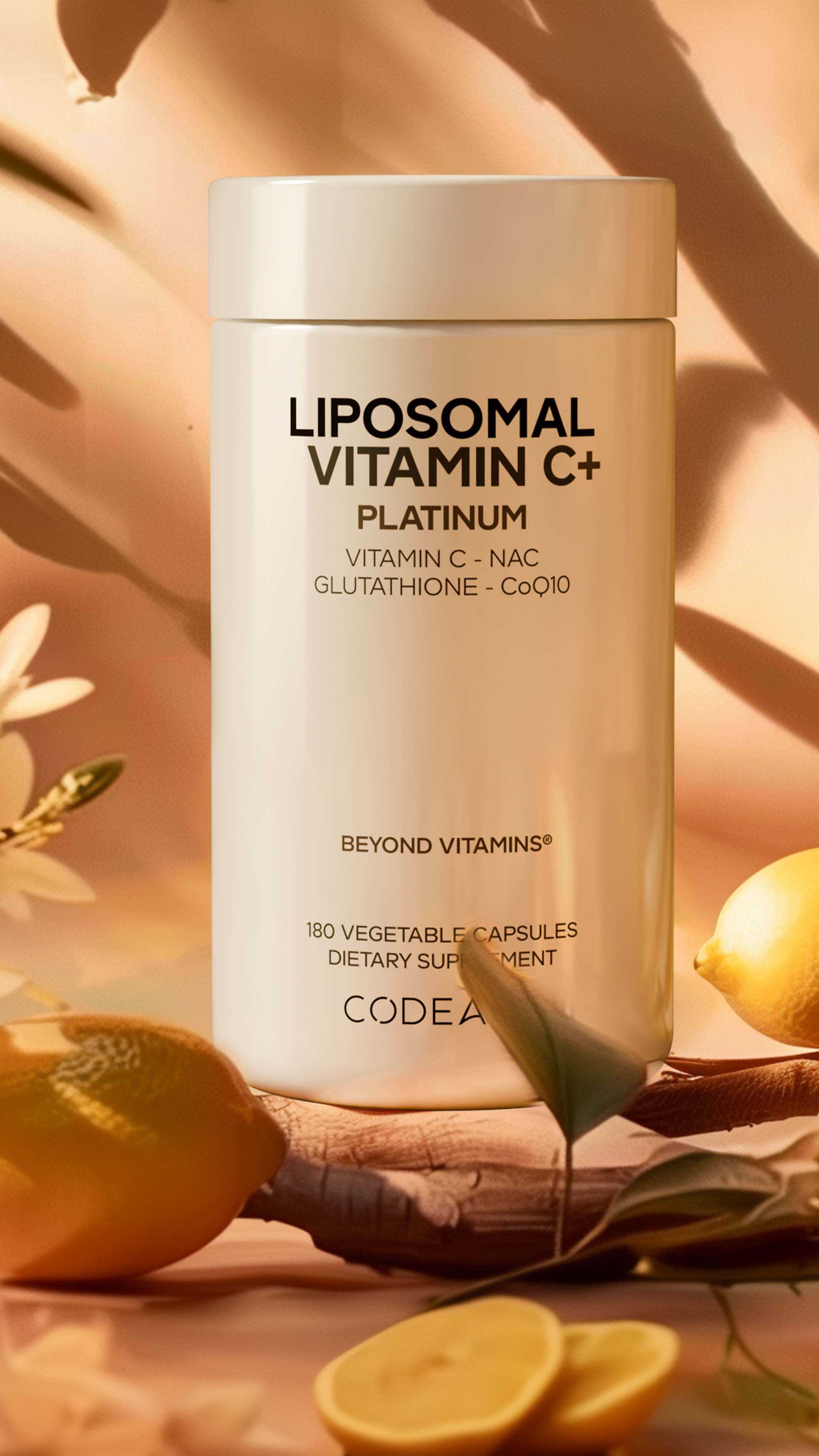 Codeage Liposomal Vitamin C+ Platinum, L-glutathione, NAC, CoQ10, Flavonoids Codeage Liposomal Vitamin C+ Platinum, L-glutathione, NAC, CoQ10, Flavonoids