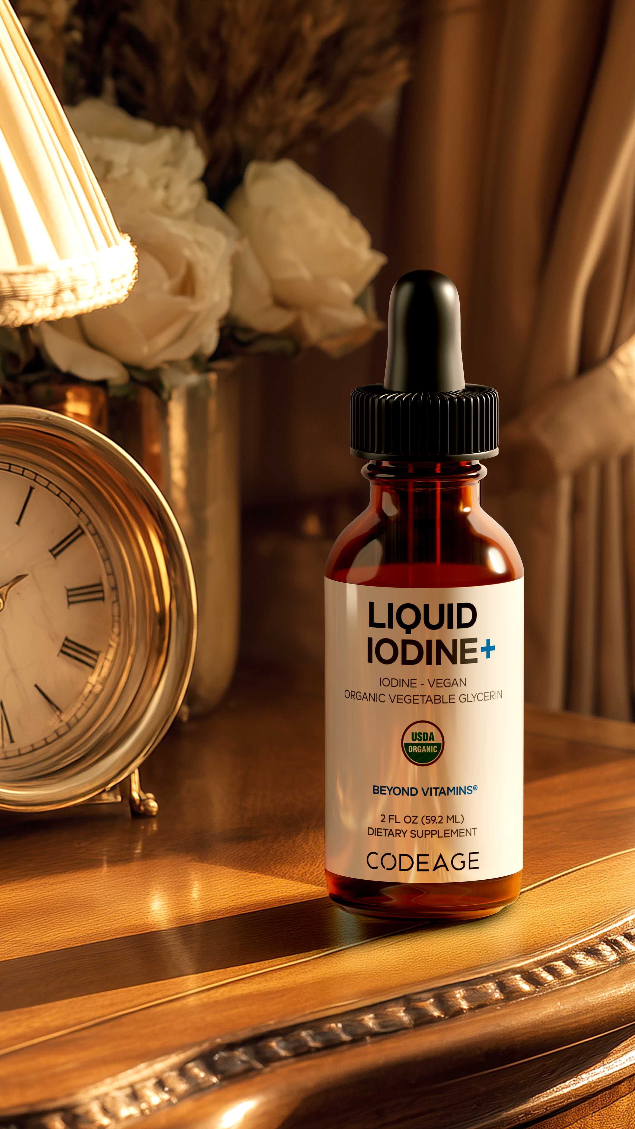 Codeage Organic Iodine Liquid Drops Supplement, USDA Organic