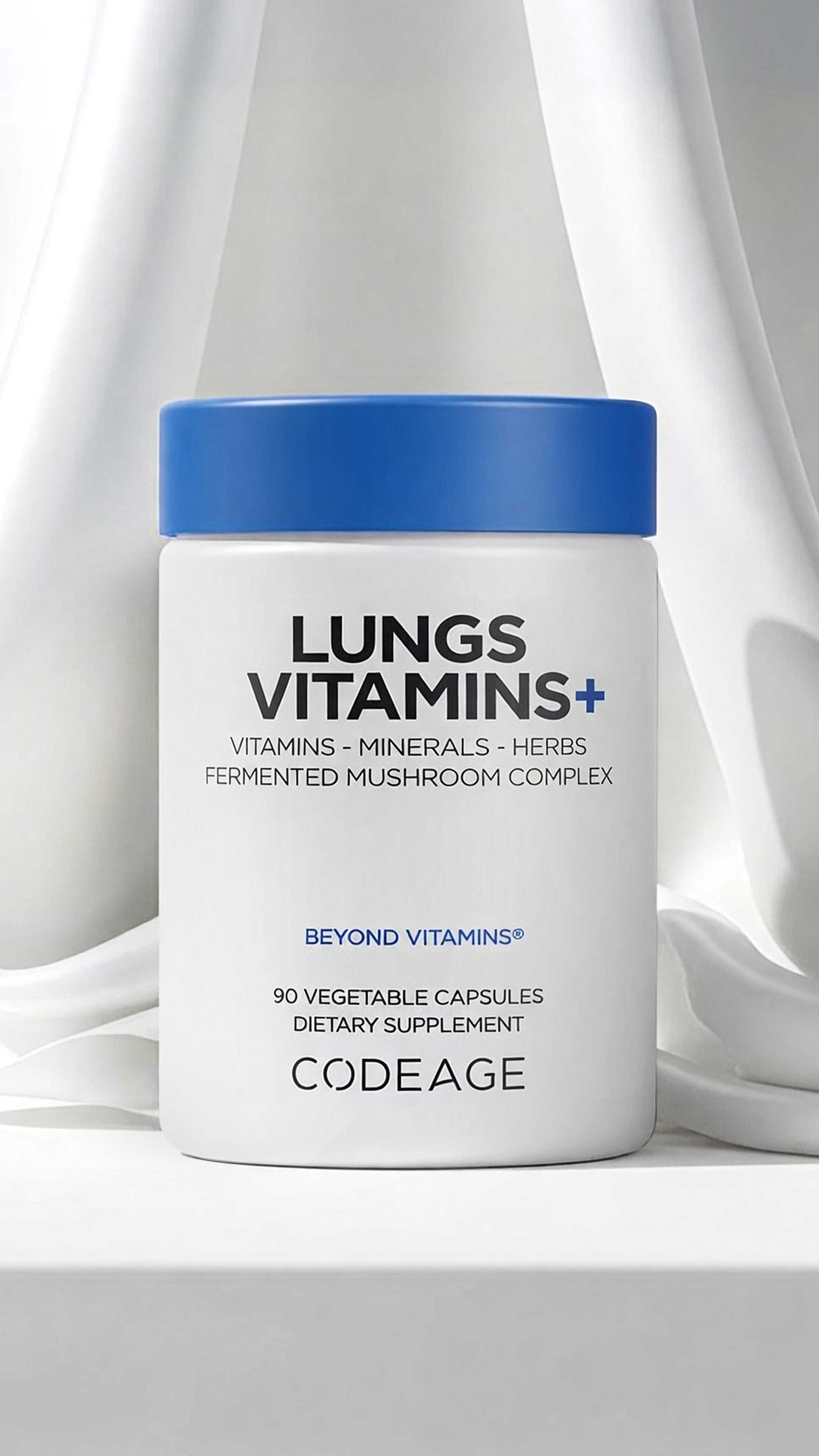 Codeage lungs health, breathing and respiratory support with minerals and essentials nutrients, vitamin E, fermented food and organic herbs