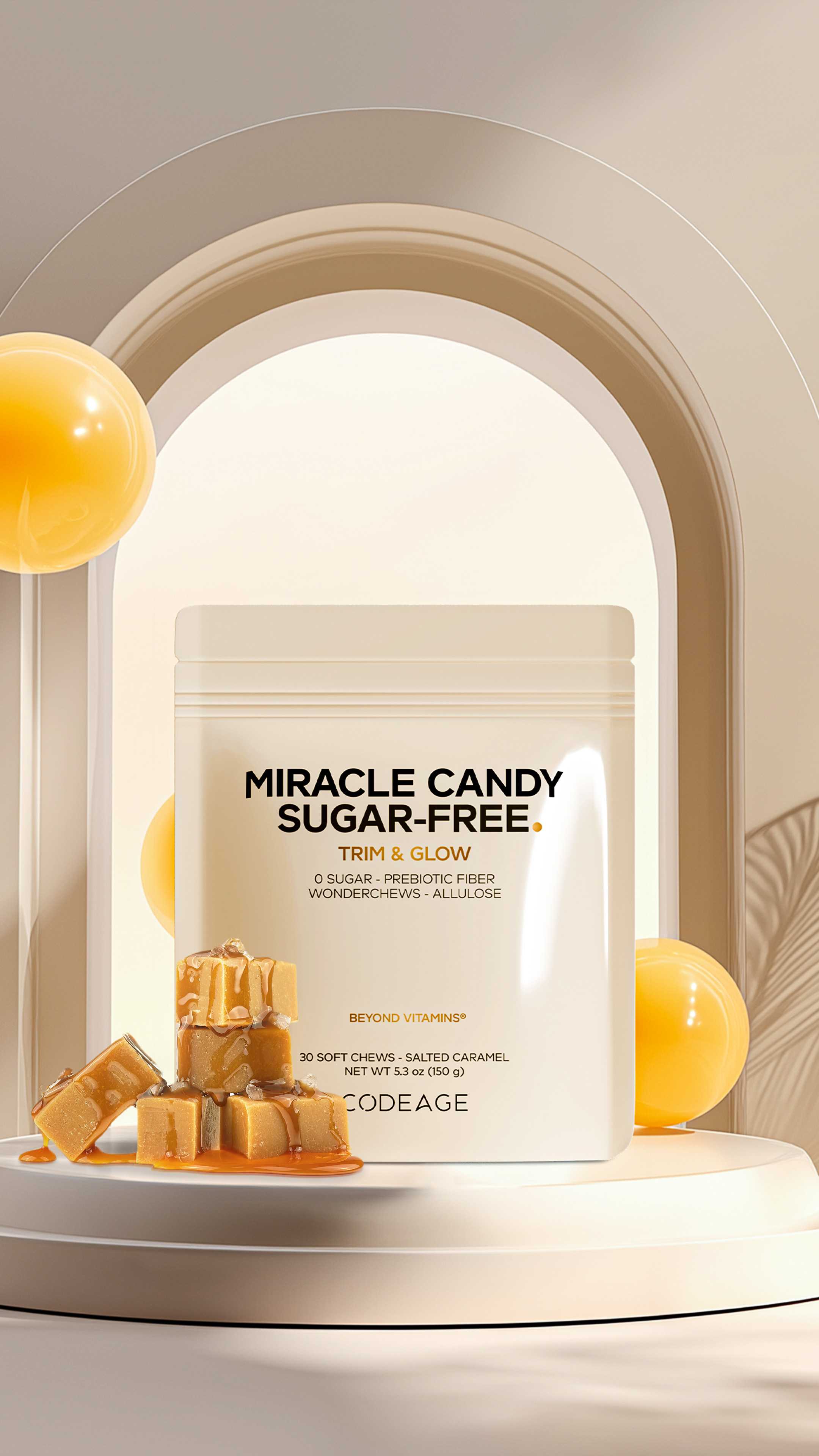 Codeage Miracle Candy Sugar-Free Candy Salted Caramel 