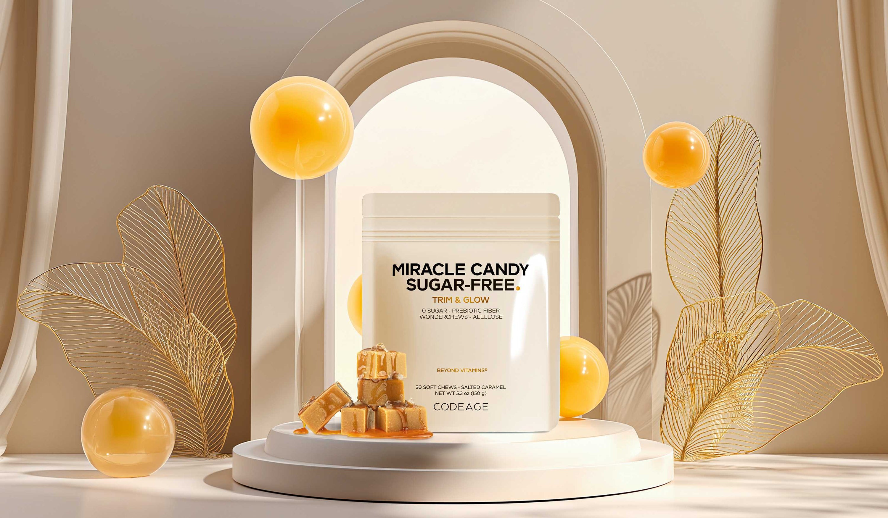 Codeage Miracle Candy Sugar-Free Candy Salted Caramel 