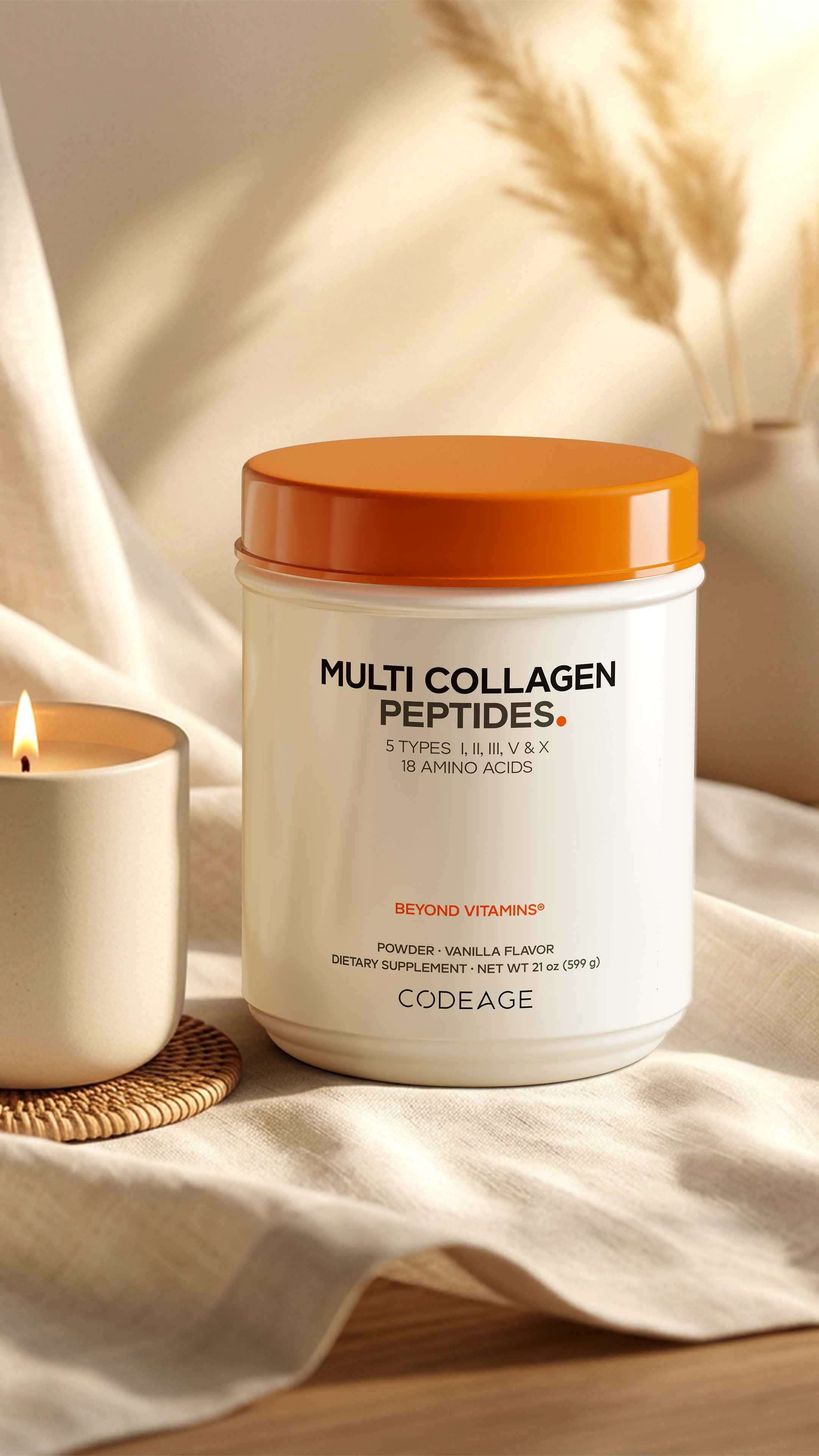 Codeage Multi Collagen Peptides Vanilla flavor, 5 types of collagen 