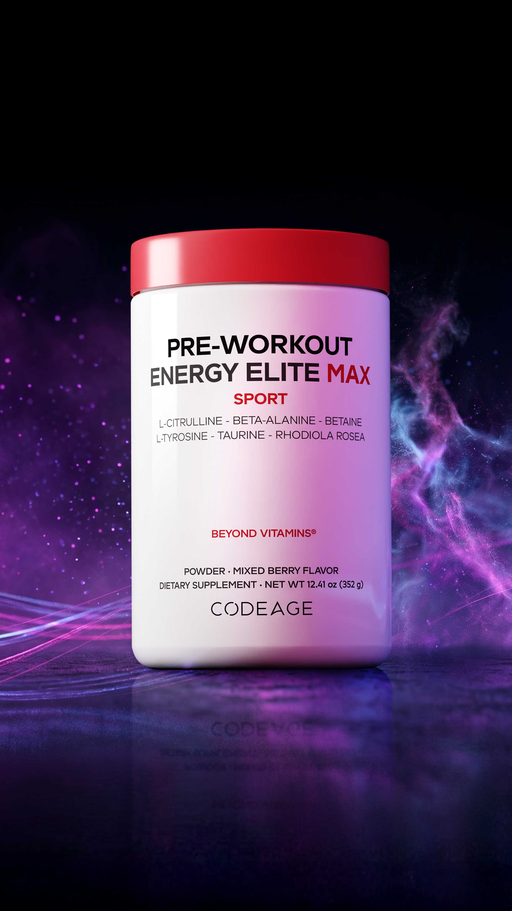Codeage Pre Workout Supplement, L-Citruline, Beta-Alanine, Sports Training supplement