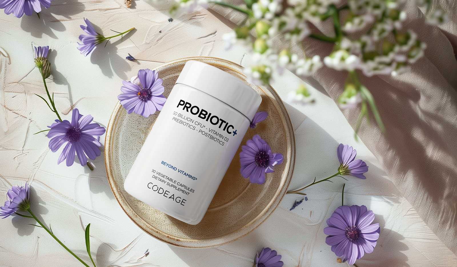 Codeage Probiotic+ 50 Billion CFU with prebiotics and postbiotics