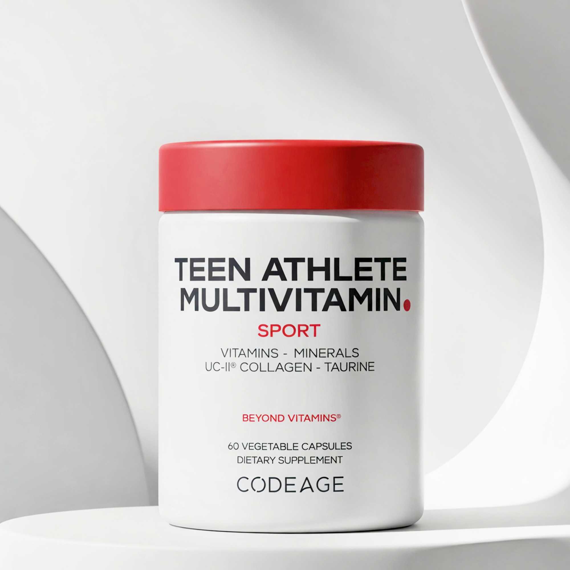 Codeage Teen Athlete Multivitamin+ Capsule Essential Vitamins & Minerals Taurine Creatine D-Ribose Supplement for Teenagers
