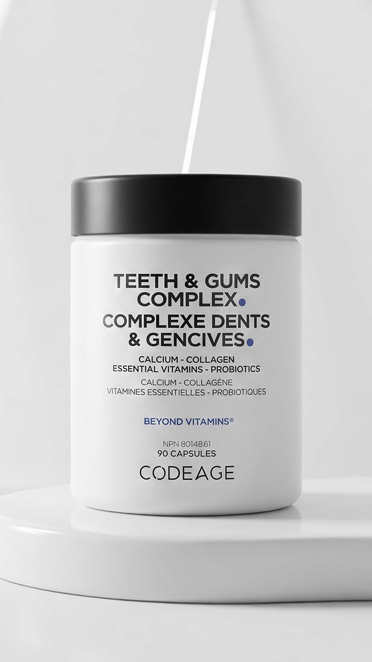 Codeage Teeth & Gums Complex, oral care supplement with calcium, collagen, probiotics, teeth vitamins