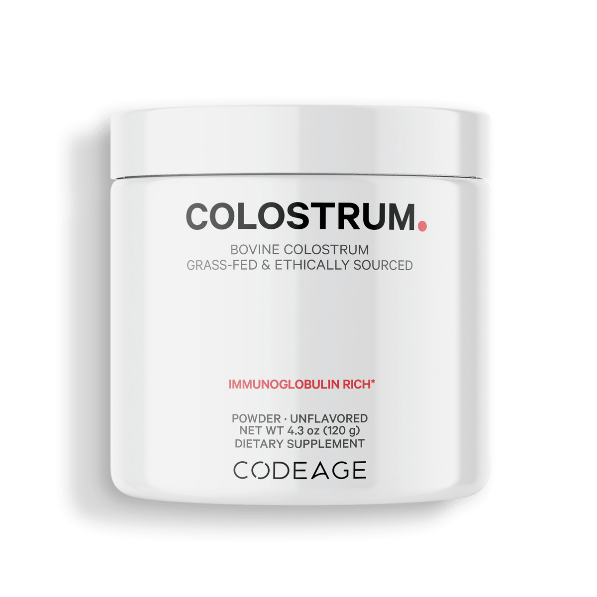 Colistium Powder Grass-Fed Bovine Colostrum Powder Supplement First Prized Milk | Codeage
