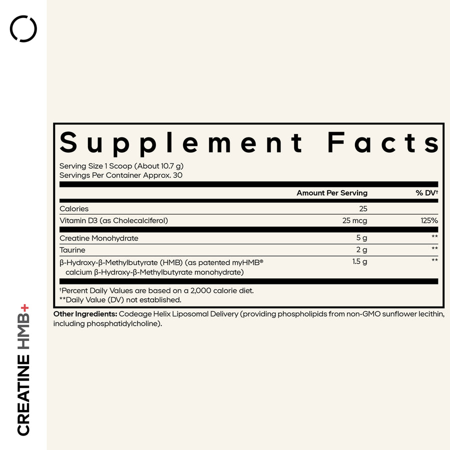 Codeage Creatine HMB+ Supplement Facts