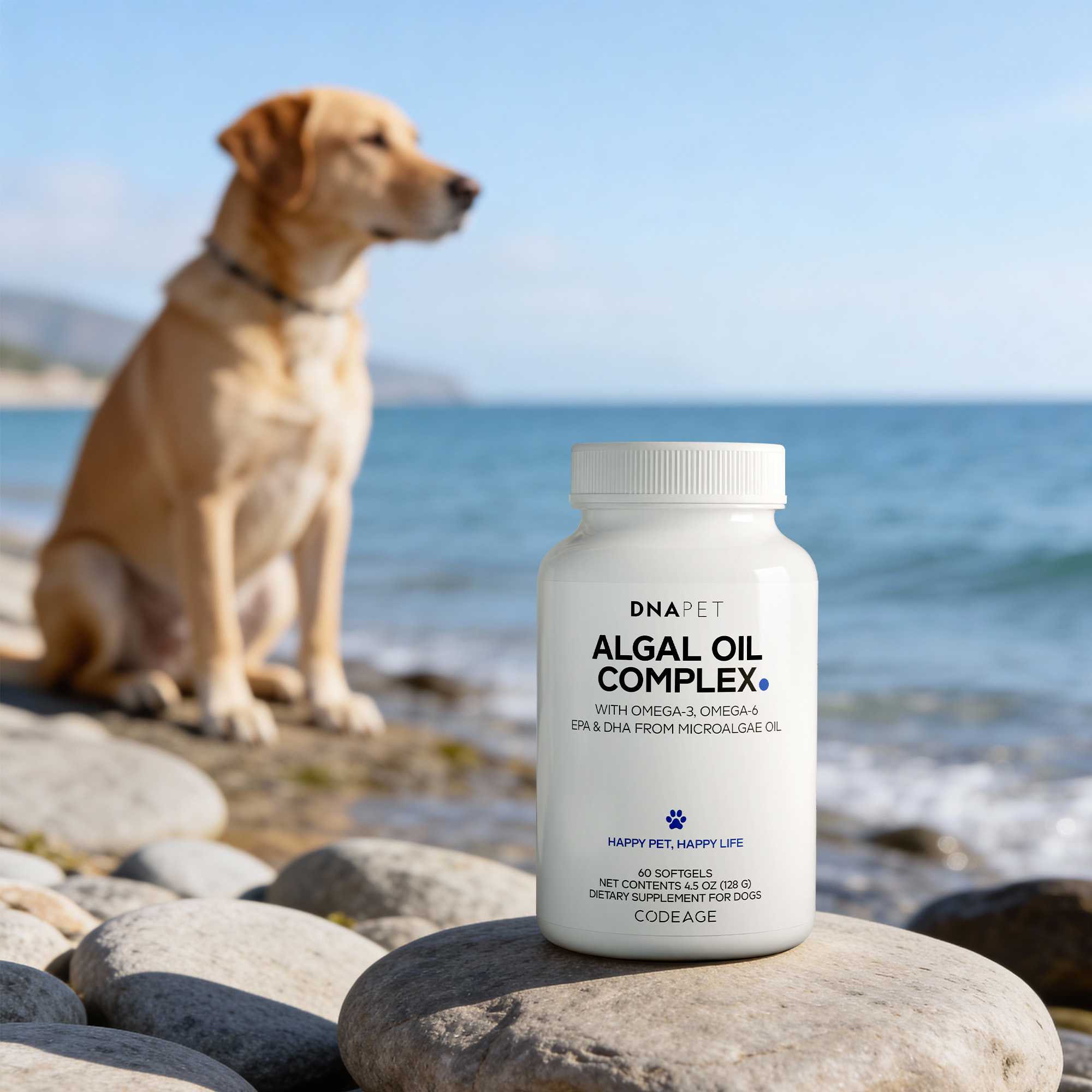 DNA PET Algal Oil Complex, omega supplement for dogs