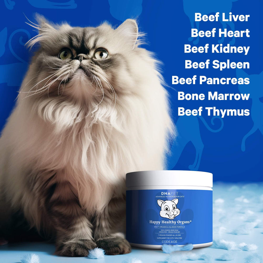 DNA PET Happy Healthy Organs for Cats Supplement Bovine Grass-fed vitamins minerals 4