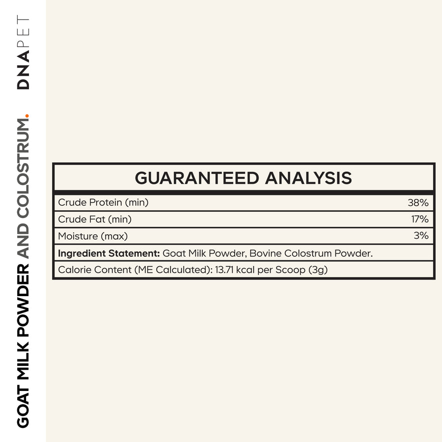 DNA PET Goat Milk and Colostrum Powder canine supplement 