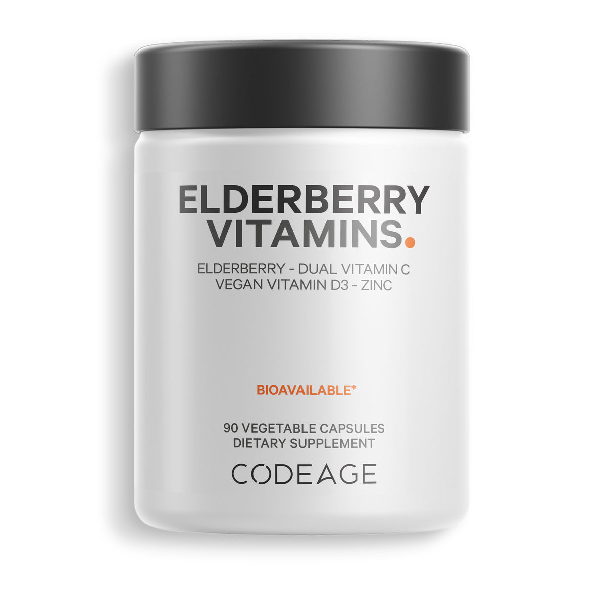 Codeage Elderberry Vitamins Immune Complex Capsules Vegan Supplement Vitamin C & D3 Zinc