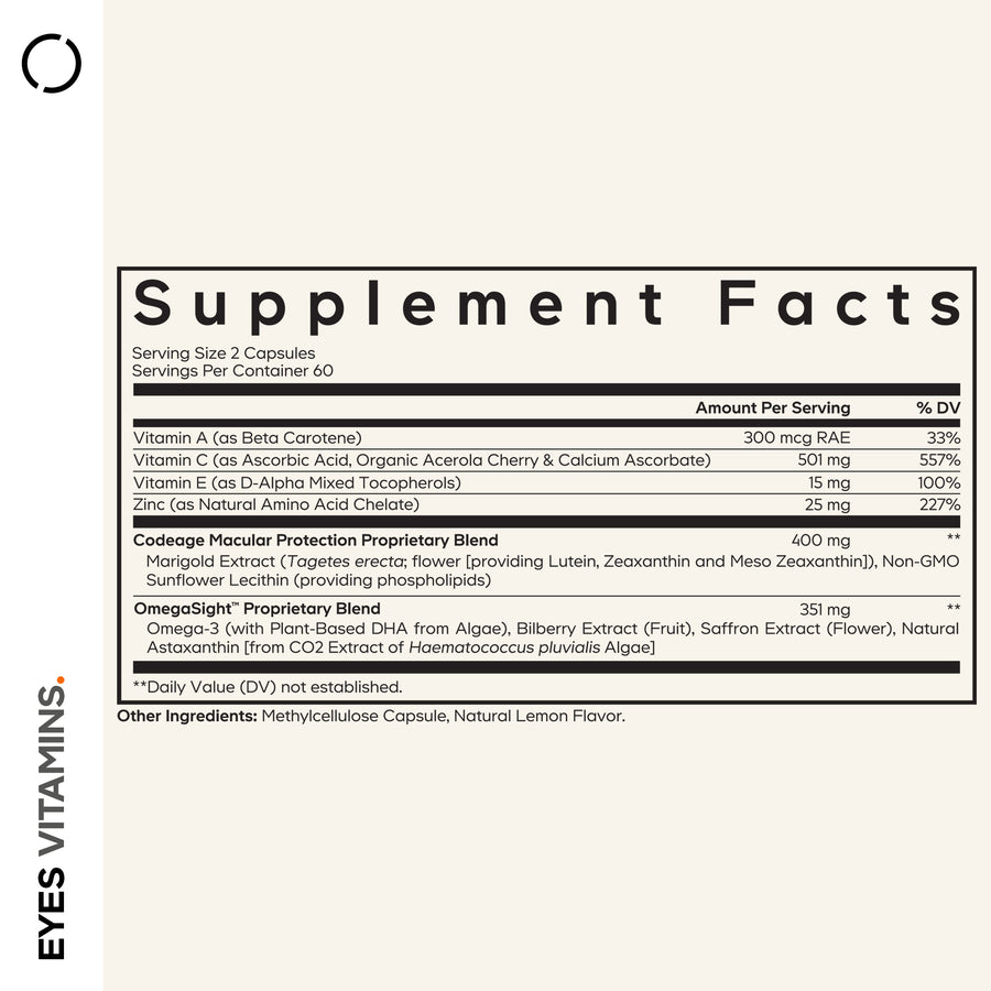 Codeage Eyes Supplement Facts