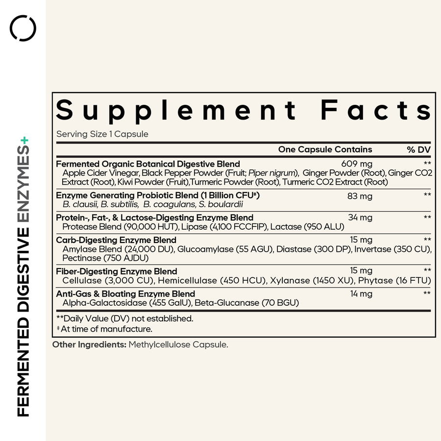 Codeage Fermented Enzymes Supplement Facts