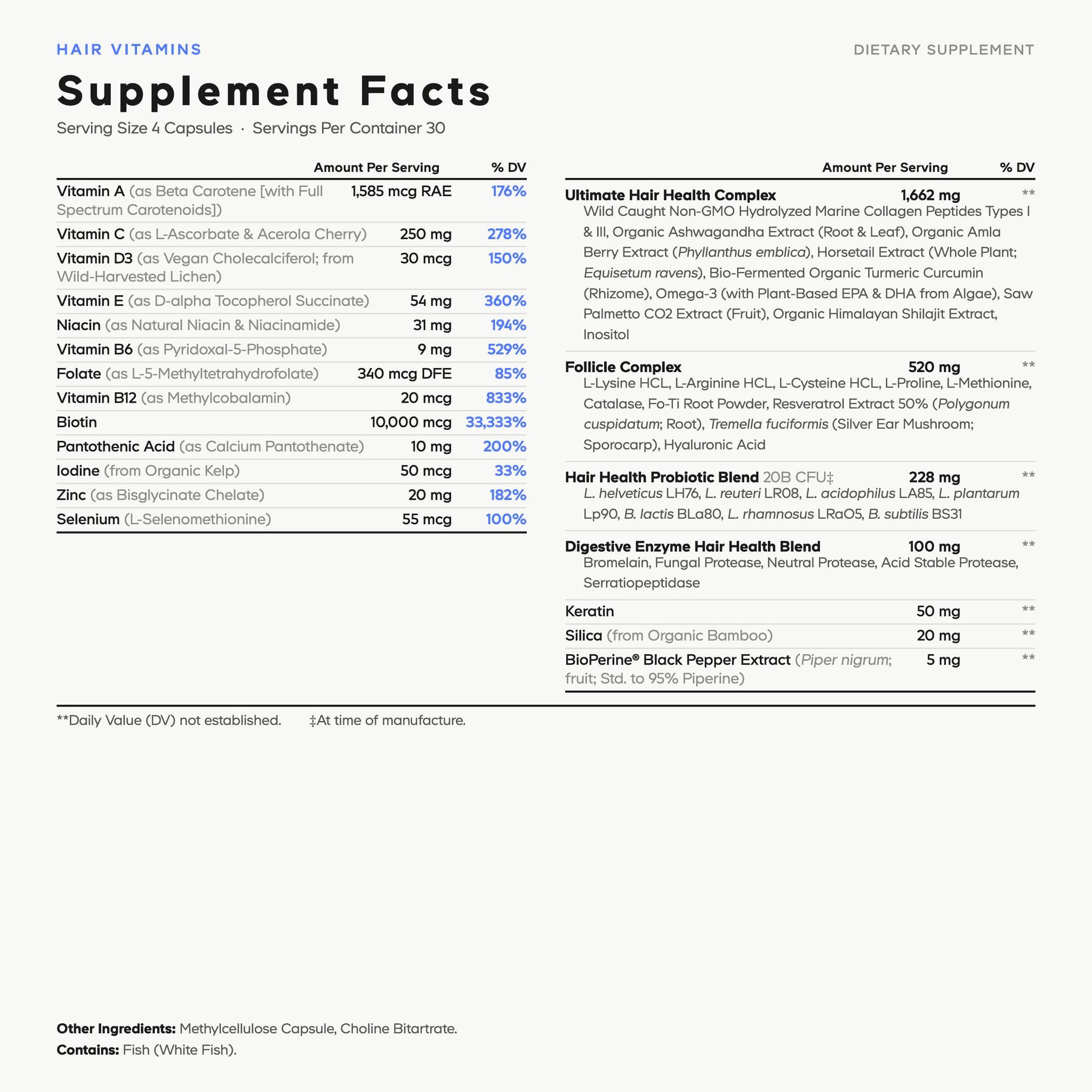 Codeage Hair Vitamins Biotin Supplement