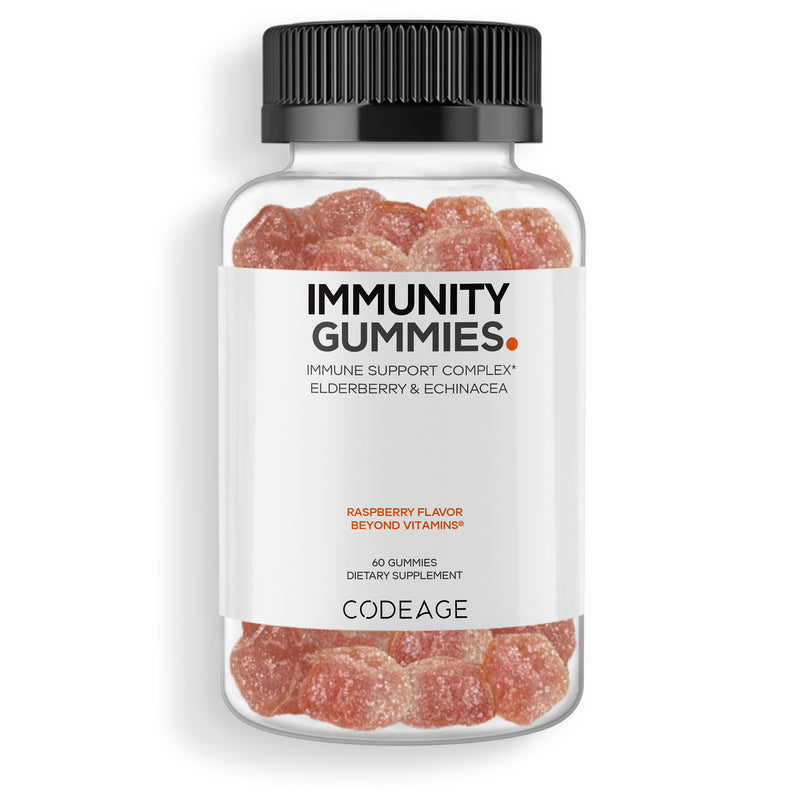 Codeage Immunity Gummies Vitamin C Echinacea Propolis Sambucus Nigra Immune Support Gummy Vitamins 