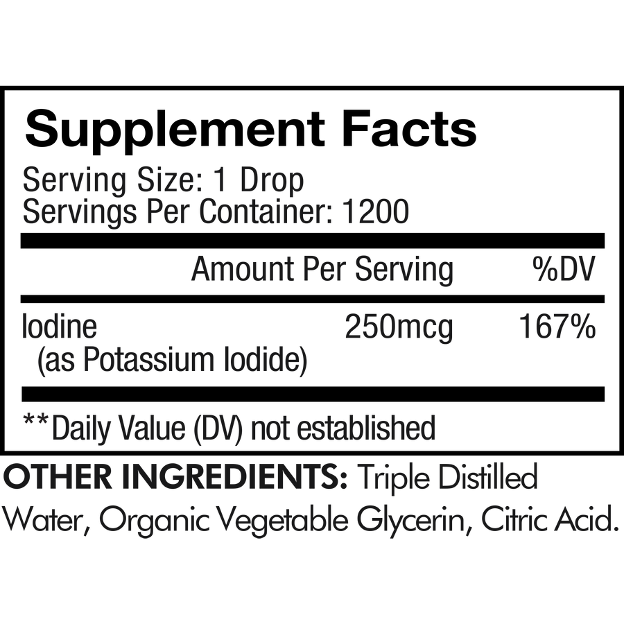 Codeage Iodine USDA certified Supplement Facts