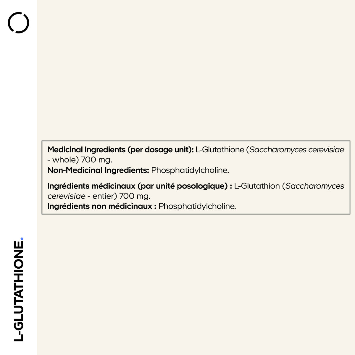 Codeage L-Glutathione 700mg powder,  supplement facts
