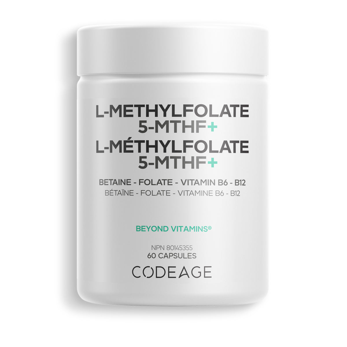 Codeage L-Methylfolate 5-MTHF+ folate complex Vitamin B9, B12, B6 P5P, methylated vitamins. 