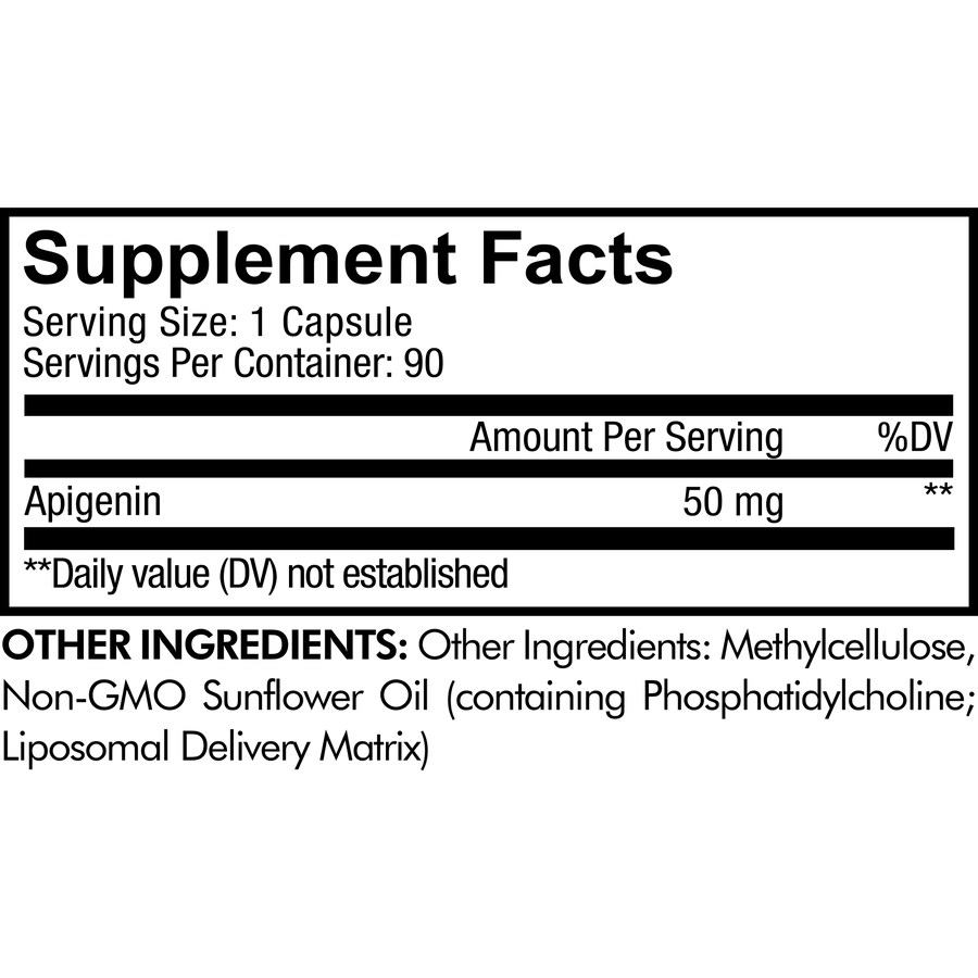 Codeage Liposomal Apigenin Supplement Facts