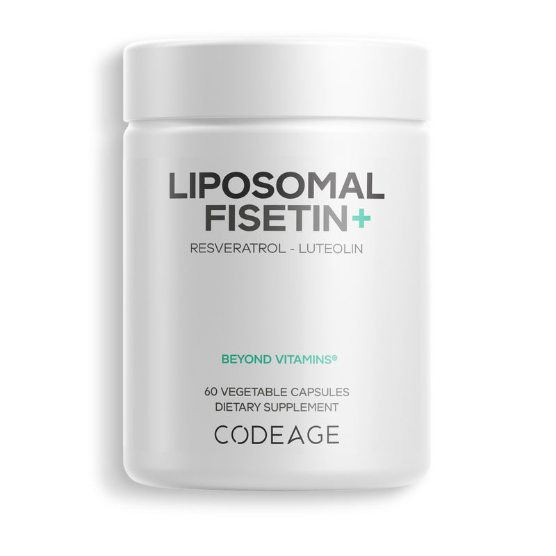 Codeage Liposomal Fisetin+ polyphenol blend supplement with resveratrol and luteolin.