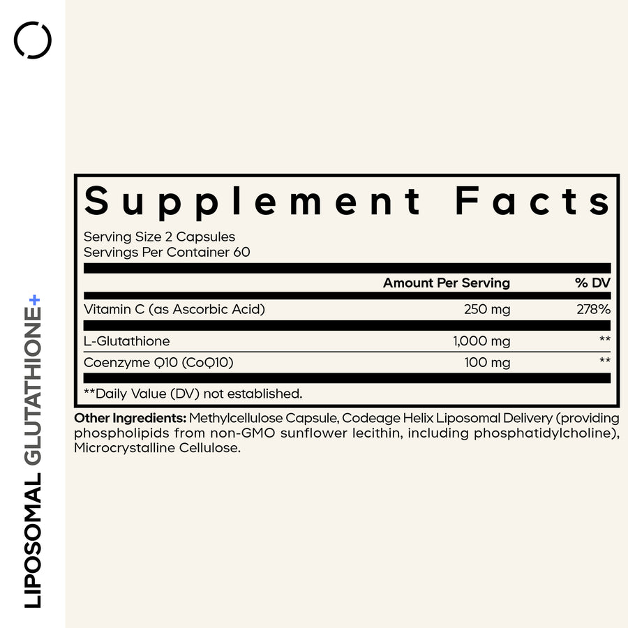 Codeage Liposomal Glutathione+ Supplement Facts