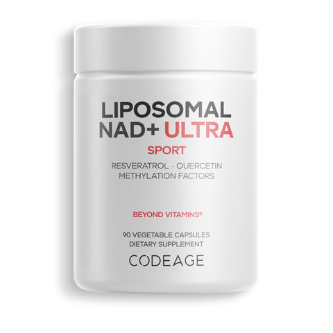 Codeage Liposomal NAD+ Resveratrol Betaine Vitamin B12 Healthy Aging Supplement