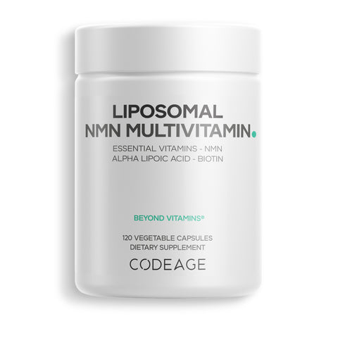 Codeage Liposomal NMN Multivitamin, nicotinamide mononucleotide supplement, vitamins A, C, D3 K2, E and B-complex.