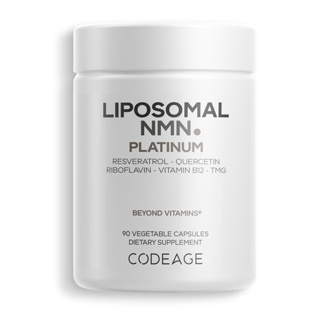 Liposomal NMN Supplement, Nicotinamide Mononucleotide, NAD precursor, Resveratrol Capsules, Betaine Anhydrous TMG, Riboflavin, Vitamin B12 & Quercetin, Non-GMO Liposomal Matrix Vegan Blend