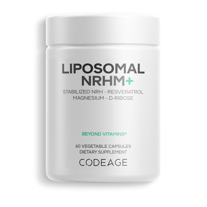 Codeage Liposomal NRHM+,  NR Supplement Nicotinamide Riboside Hydrogen Malate with Resveratrol, D-Ribose, and Quercetin. 