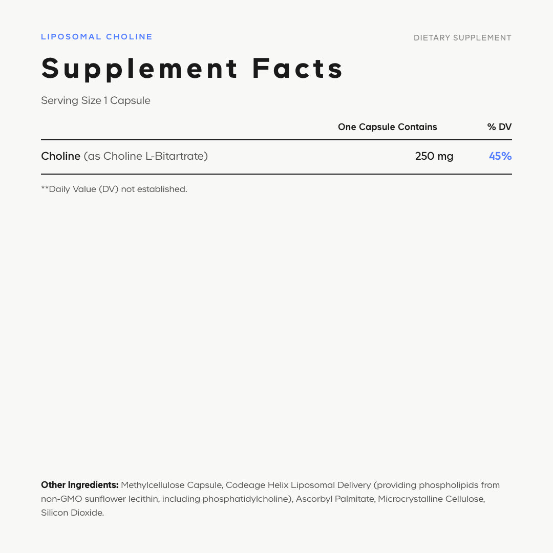 Liposomal Choline Supplement Facts