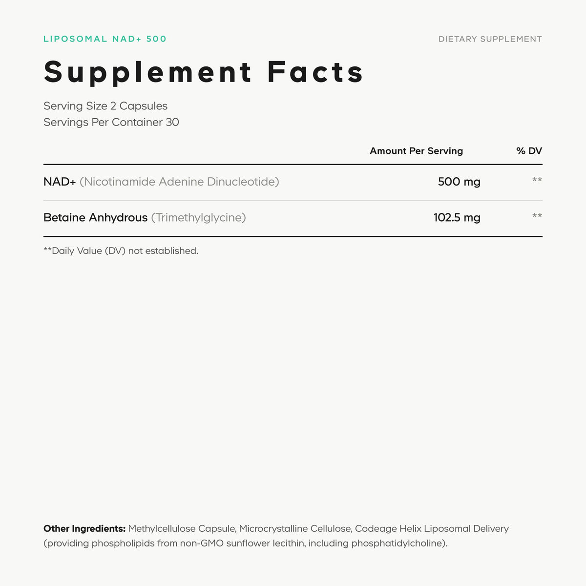 Liposomal NAD+ Capsules