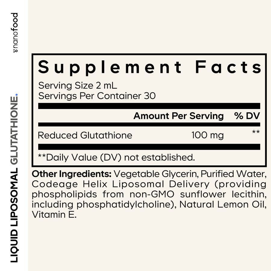 now glutathione ingredients Codeage Nanofood Liquid Liposomal Glutathione Supplement