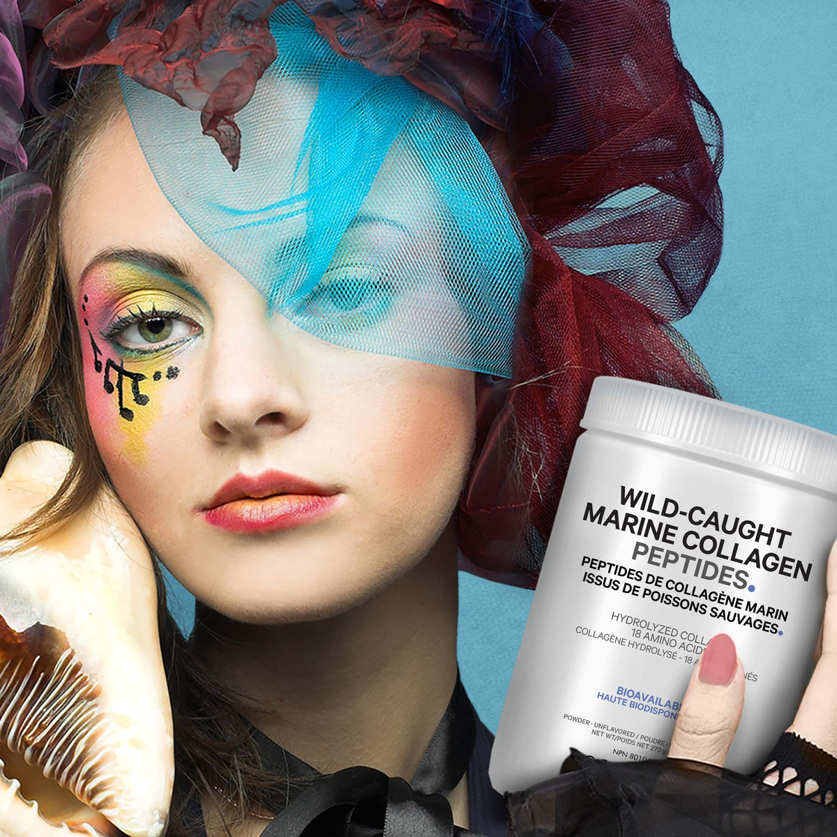 Codeage Wild Caught Marine Collagen Peptides Powder Supplement portrait woman