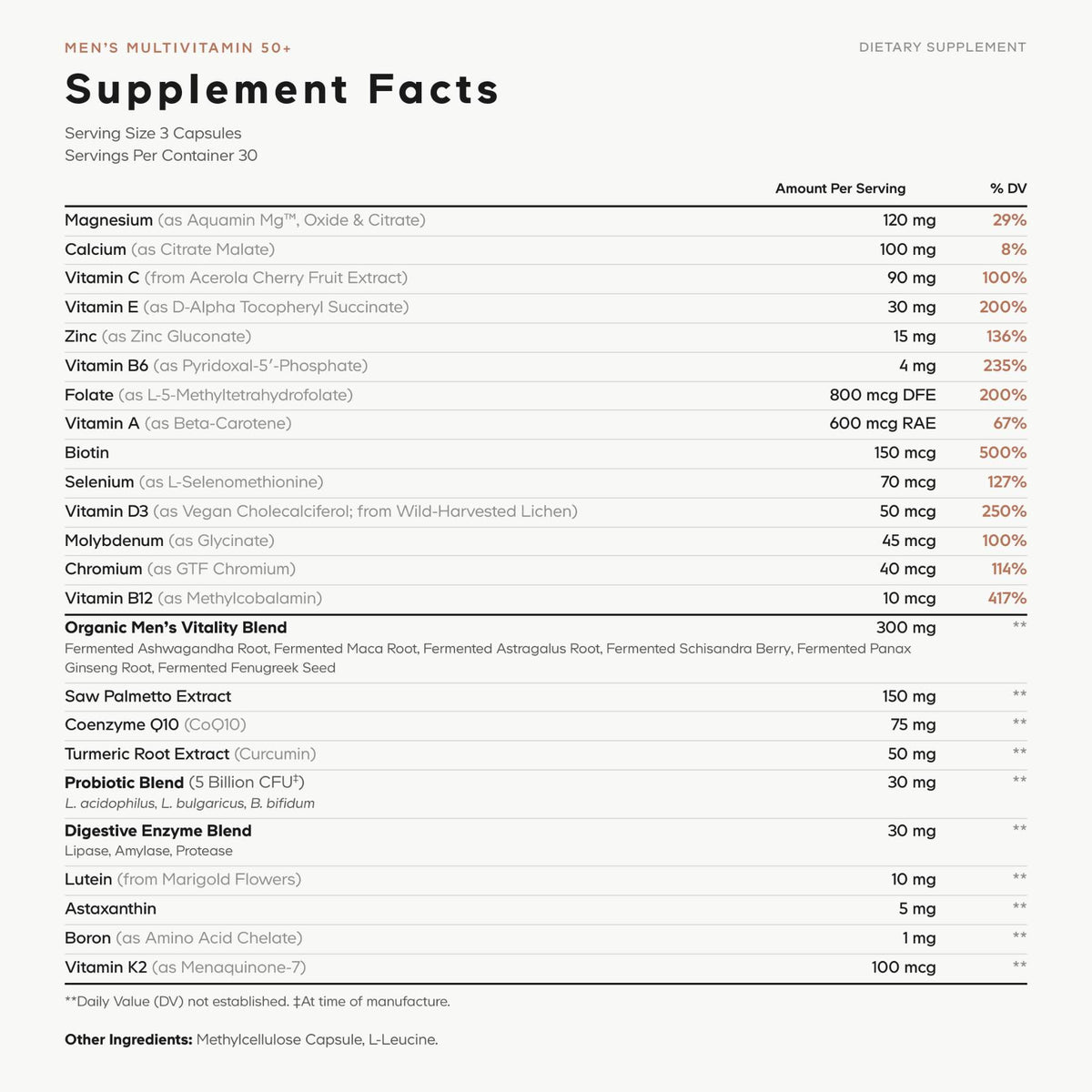 Multivitamines pour hommes 50+