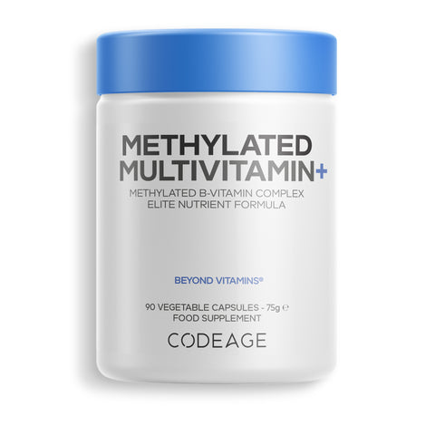 Codeage Methylated Multivitamin+, methylated b vitamins, CoQ10, NAC, Probiotics supplement.