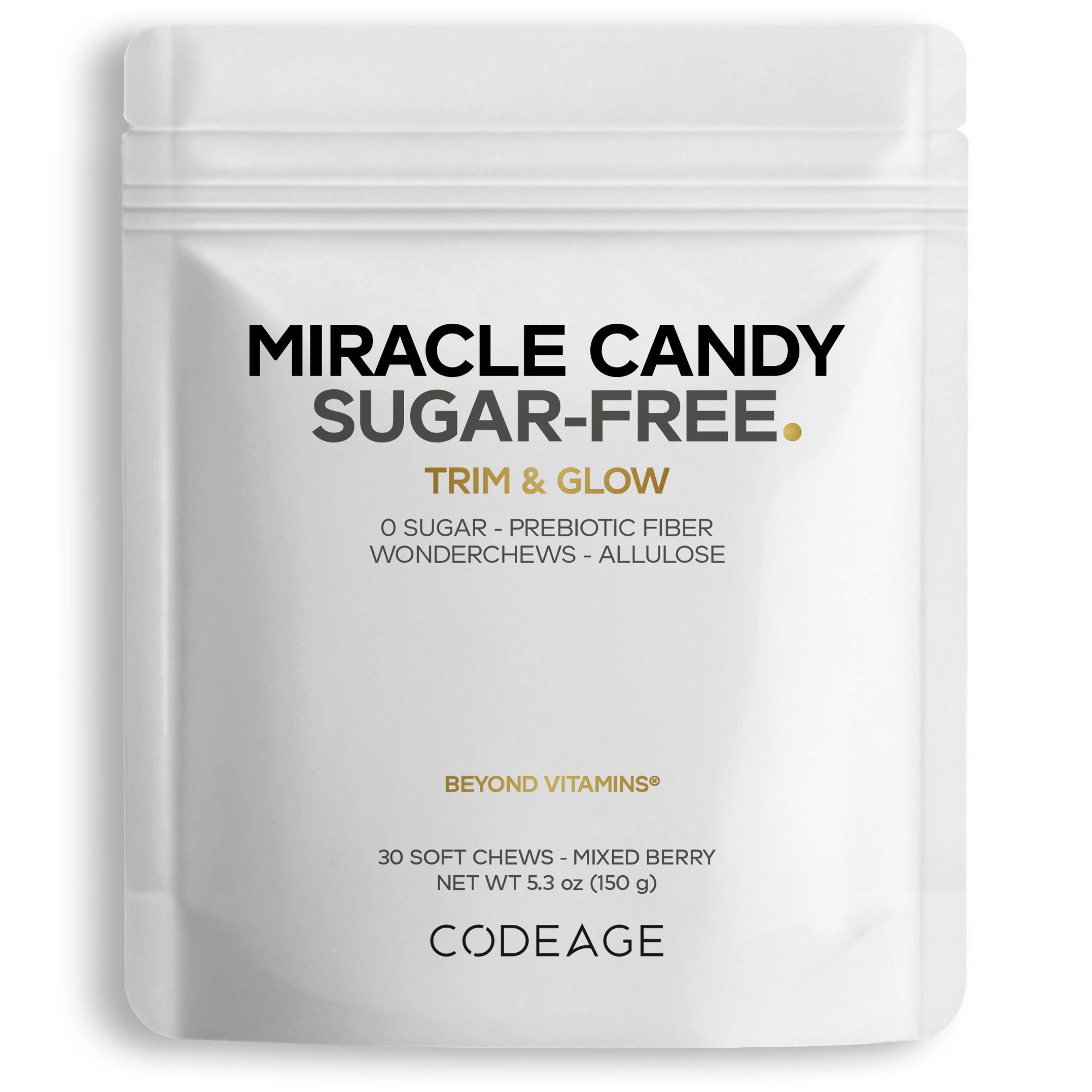 Codeage Miracle Candy Sugar-Free Candies, Soft Chews Mixed Berry Flavor