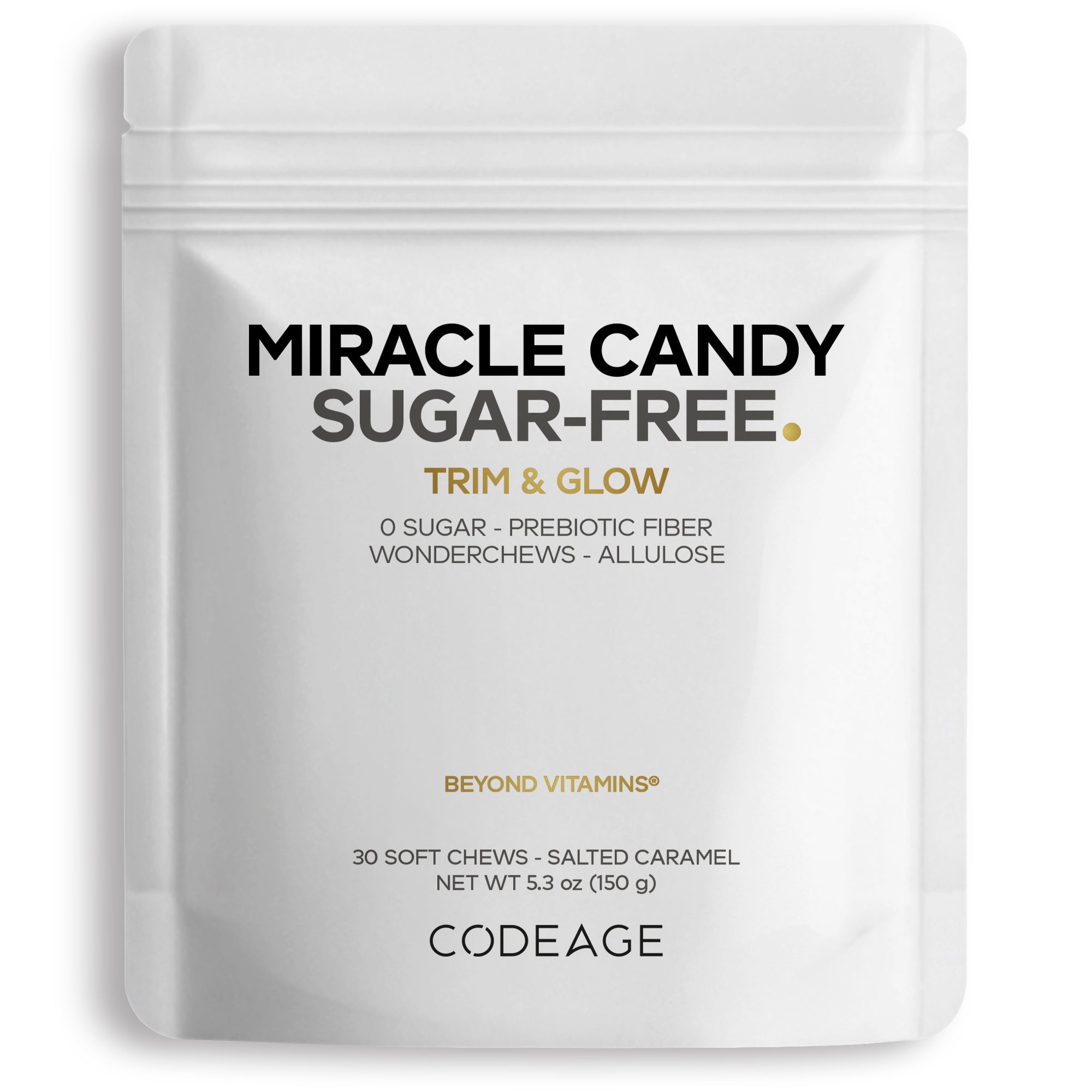 Codeage Miracle Candy Sugar-Free Candies with allulose, Soft Chews Salted Caramel Flavor