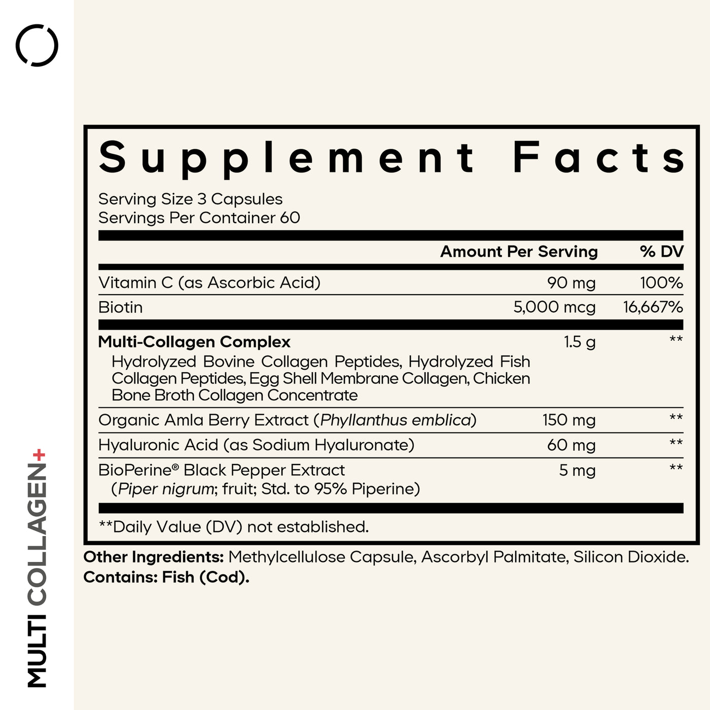 Codeage Multi Collagen+ Capsules Supplement Facts
