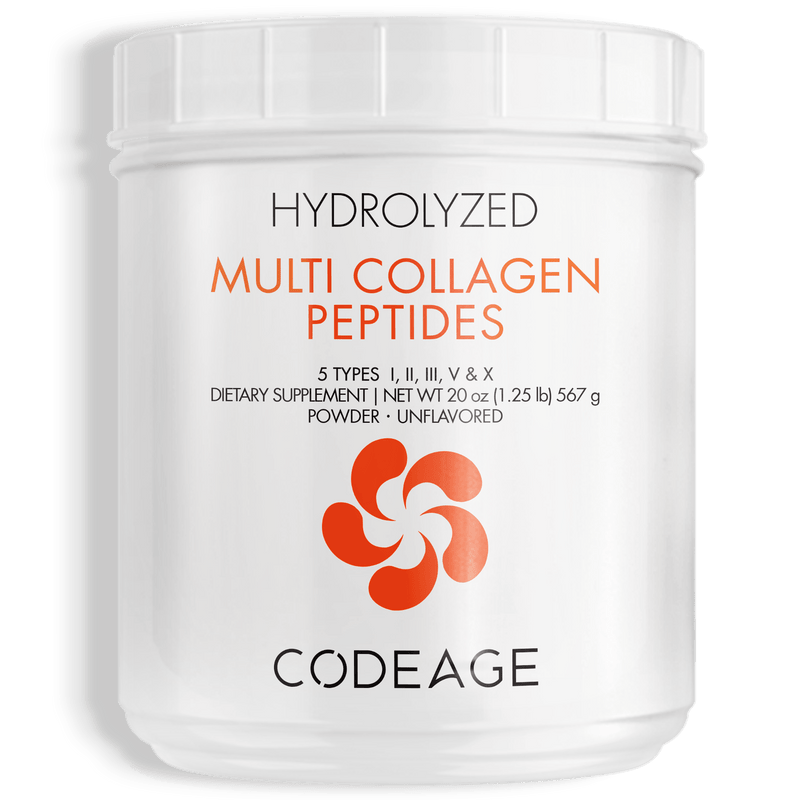Hydrolyzed Collagen Powder Grass Fed Collagen Peptides Powder Codeage Polvo de colageno amino acids proteins proteinas supplement Multi Supplement Codeage Grass Fed Beef Bovine 5 types